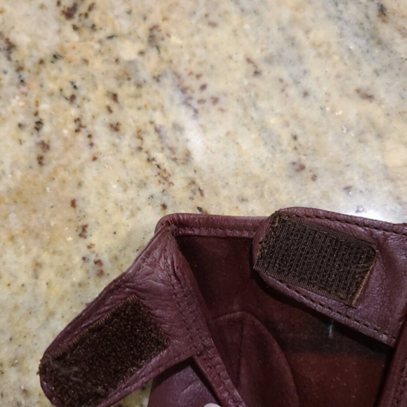 New! Vintage Size S/M Leather Driving Gloves Knuckle Holes Adjustable Strap - Picture 10 of 13
